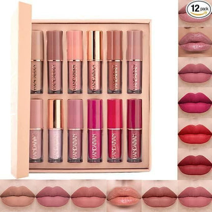 Velvet Matte Liquid Lipstick Set (12Pcs)