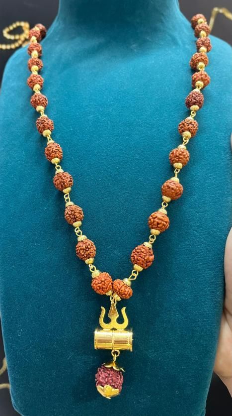 Shiva ji Trishul Pendant with Rudraksha Chain📿