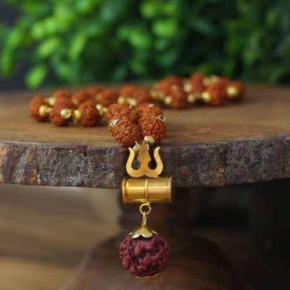 Shiva ji Trishul Pendant with Rudraksha Chain📿