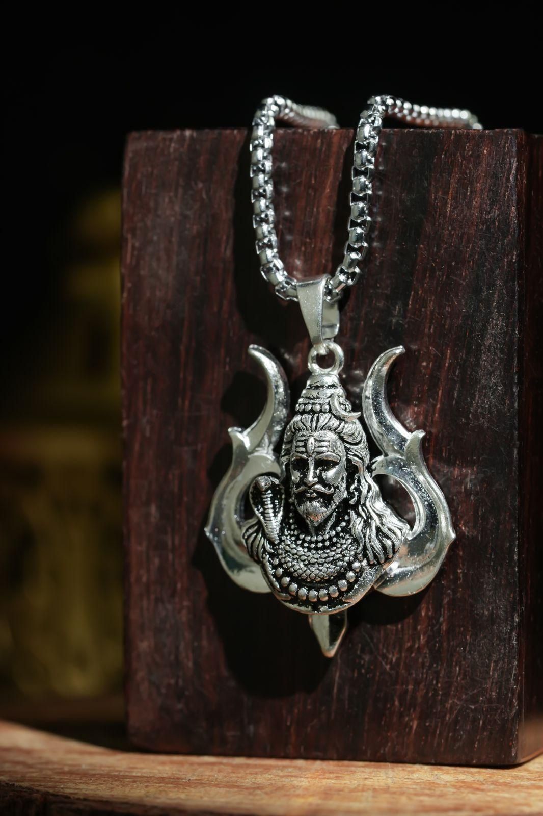 Shiva ji Trishul Pendant With Chain📿