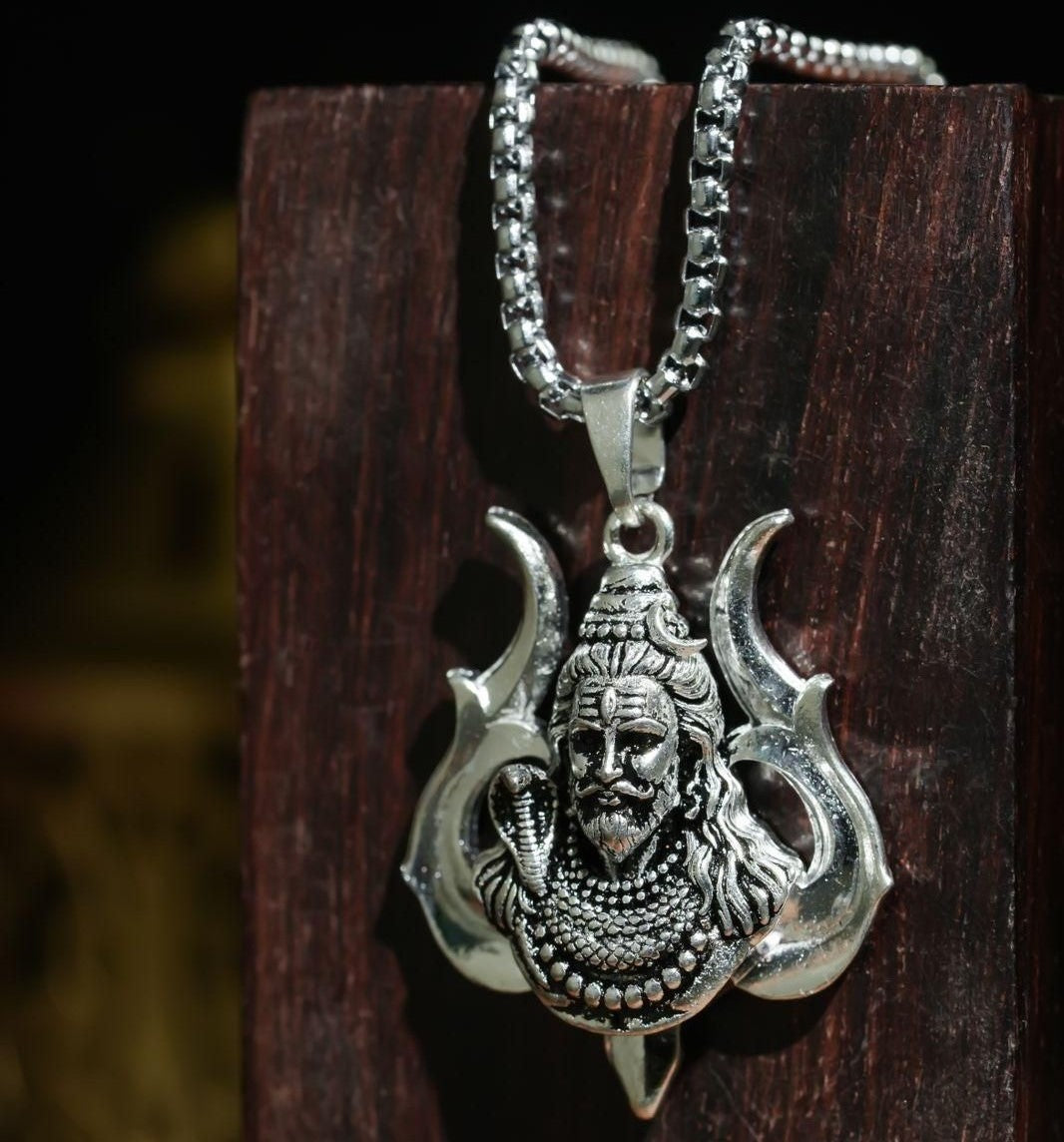 Shiva ji Trishul Pendant With Chain📿