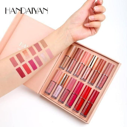 Velvet Matte Liquid Lipstick Set (12Pcs)