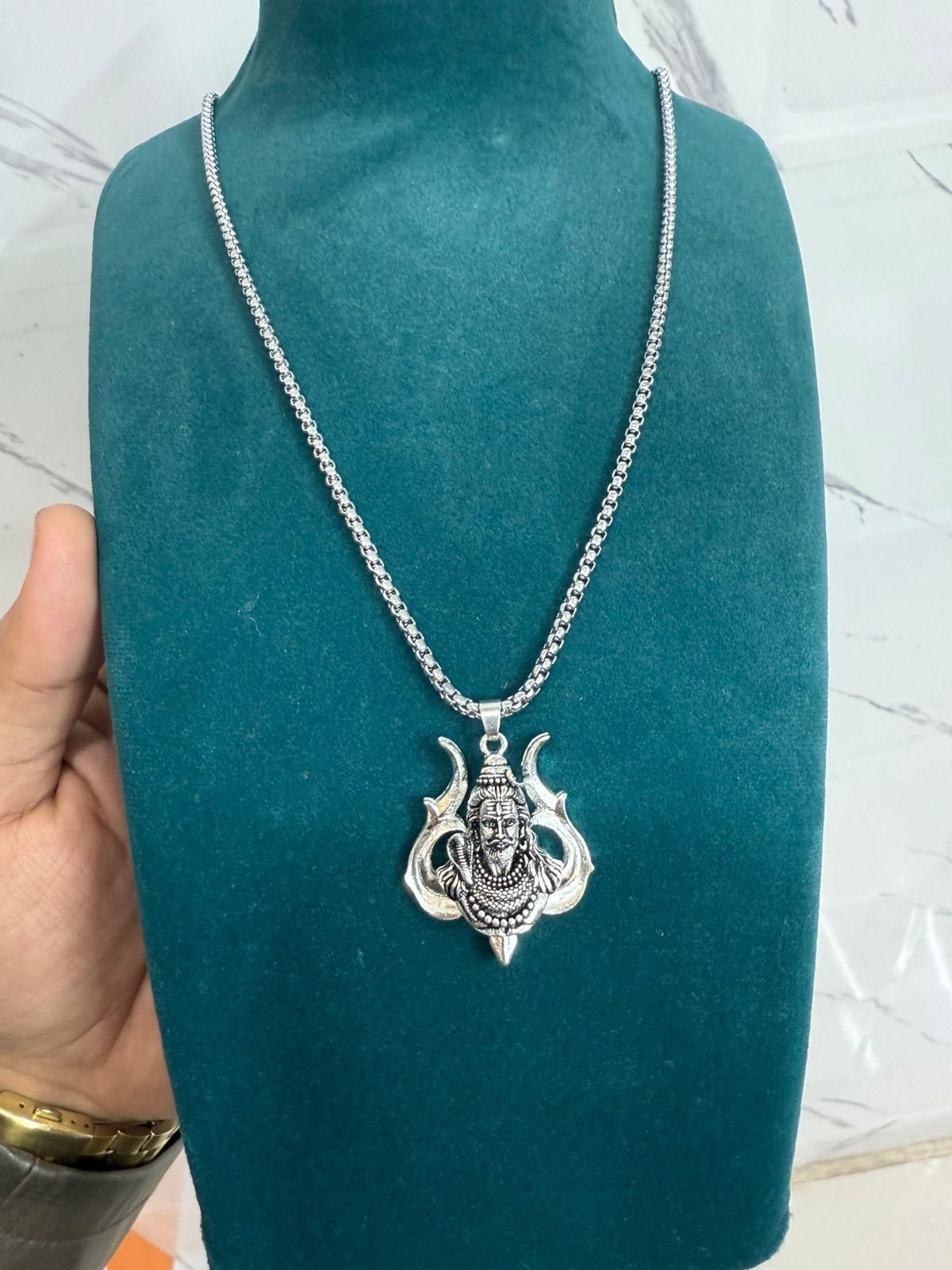 Shiva ji Trishul Pendant With Chain📿