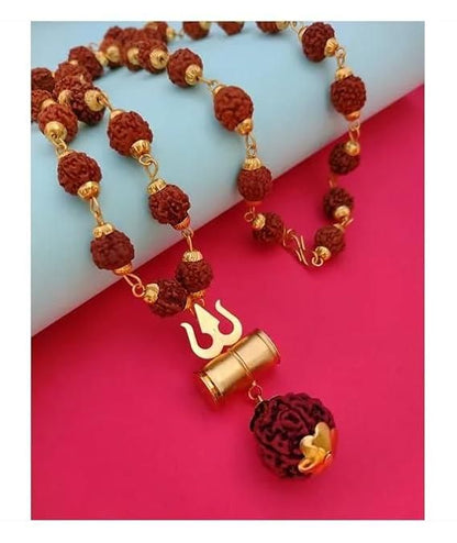 Shiva ji Trishul Pendant with Rudraksha Chain📿