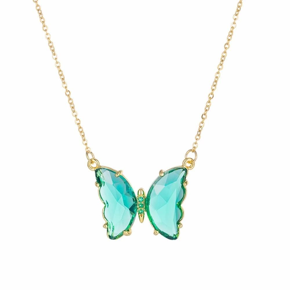 Crystal butterfly pendant necklace for Girls